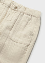 Mayoral pantalon baieti lung bambula 12-48 Ecru
