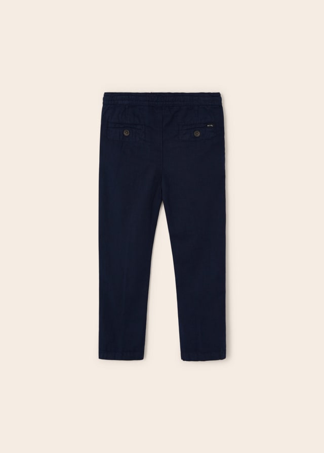 Mayoral pantaloni baieti lungi chino regular din in 4-9 ani, Navy blue Imagine secundară a produsului