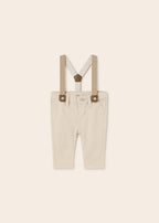 Mayoral pantaloni baieti lungi cu bretele 0-18 luni, Beige