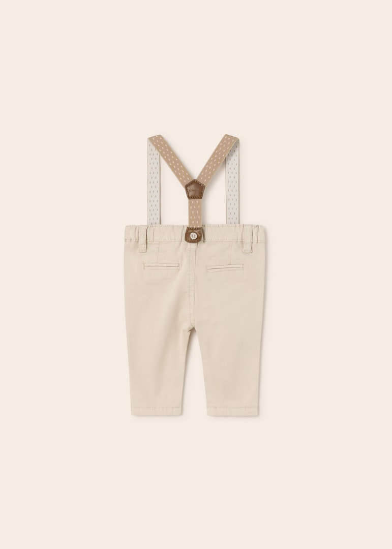 Mayoral pantaloni baieti lungi cu bretele 0-18 luni, Beige Imagine secundară a produsului