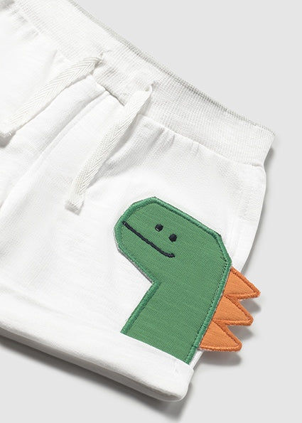 Mayoral pantaloni baieti scurti 0-18 luni Alb cu dino