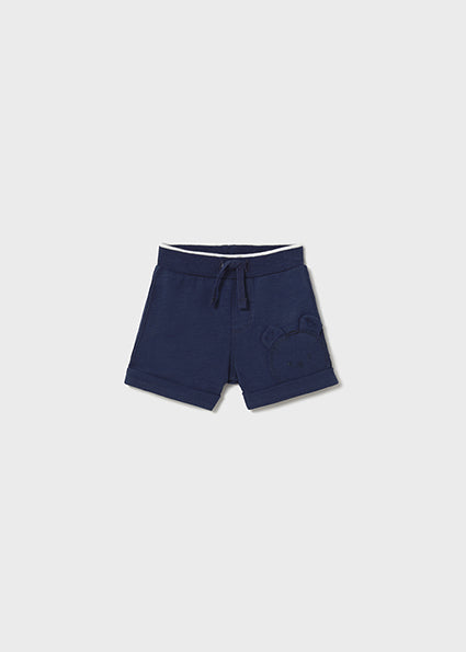 Mayoral pantaloni baieti scurti 0-18 luni Navy blue cu ursulet