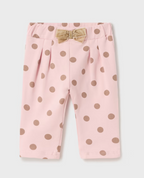 Mayoral pantaloni fete cu buline si fundita 0-18 luni, Roz baby
