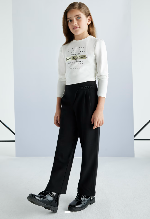 Mayoral pantaloni fete cu lantisor 8-12 ani Negru