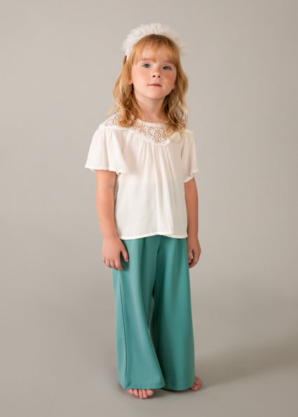 Mayoral pantaloni fete lungi evazati 5-10 ani Menta
