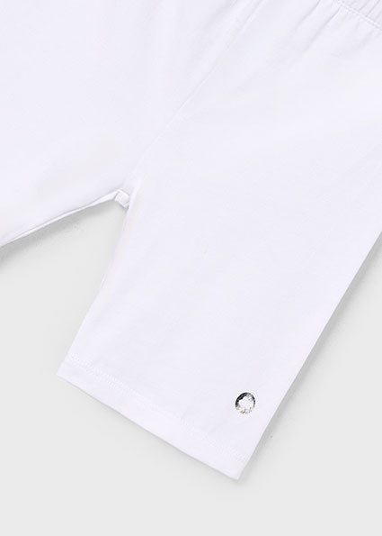 Mayoral pantaloni fete scurti de tip leggings 5-10 ani Alb