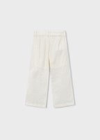 Mayoral pantaloni fete lungi cu broderie 5-10 ani Ecru