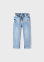 Mayoral pantatolni baieti denim cu cordon 5-10 ani Bleach