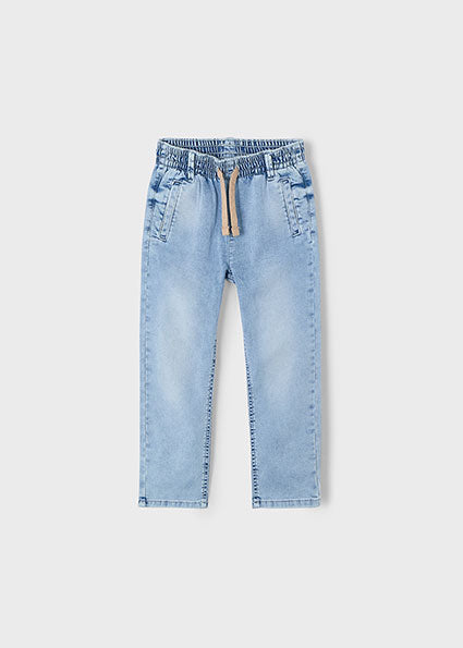 Mayoral pantatolni baieti denim cu cordon 5-10 ani Bleach