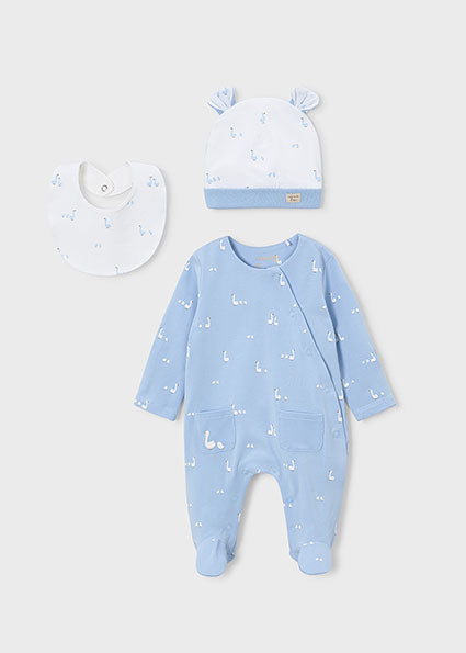 Mayoral pijama baieti cu acesorii 0-18 luni Sky cu gasca