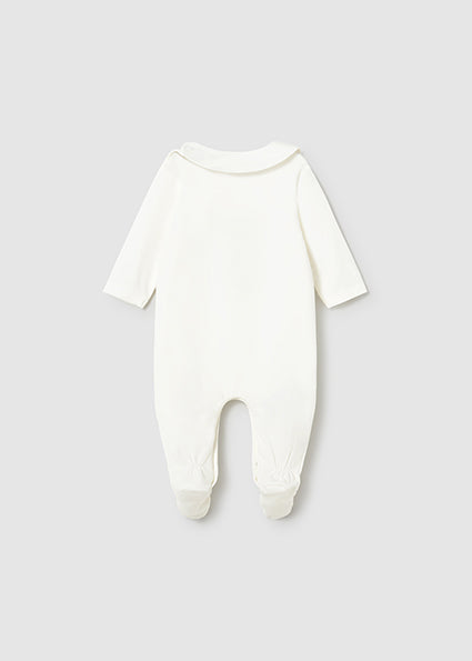 Mayoral pijama baieti cu baveta 0-18 luni Ecru cu ursulet