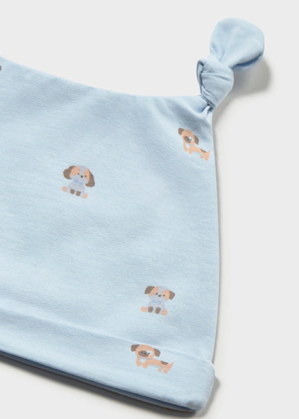 Mayoral pijama baieti cu caciulita 0-18 luni Sky cu catelusi