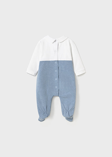 Mayoral pijama baieti cu guler 0-18 luni White-Riviera