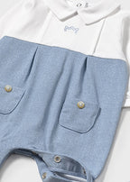 Mayoral pijama baieti cu guler 0-18 luni White-Riviera