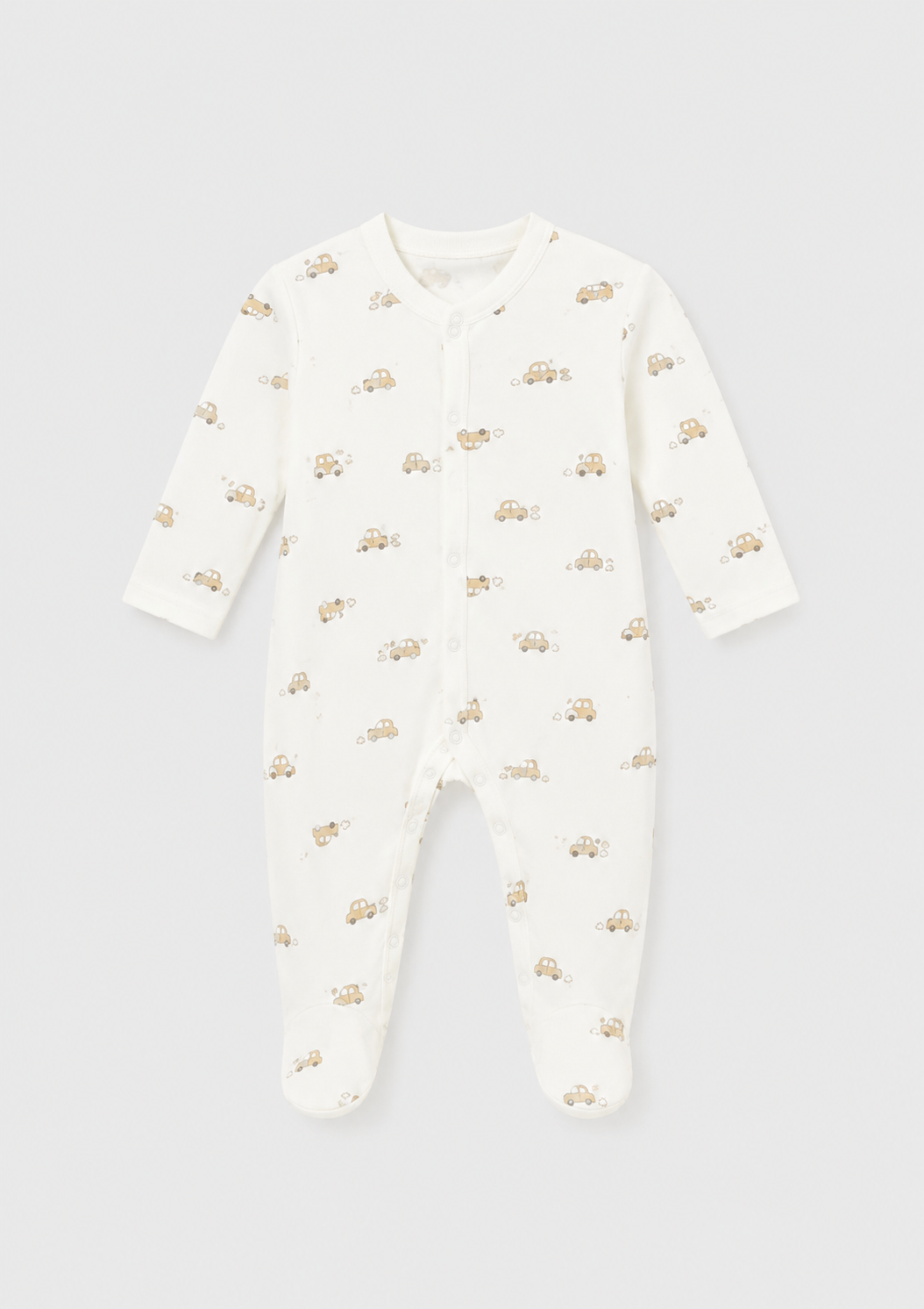 Mayoral pijama baieti cu maneca lunga 0-18 luni Crem-Laurel cu tractor