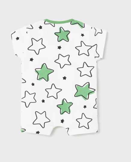 Mayoral pijama baieti de vara 0-18 luni, Alb-Kiwi cu stelute Imagine secundară a produsului