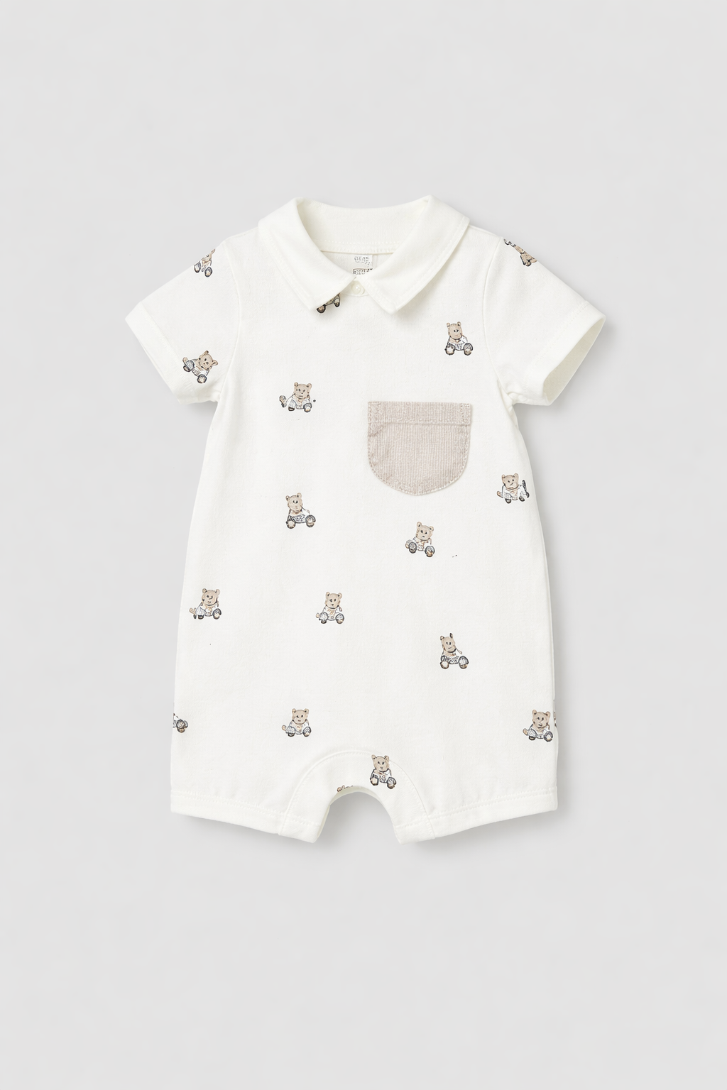 Mayoral pijama baieti de vara 0-18 luni Off-white Ursuleti pe biciclete