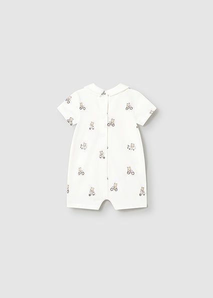 Mayoral pijama baieti de vara 0-18 luni Off-white Ursuleti pe biciclete