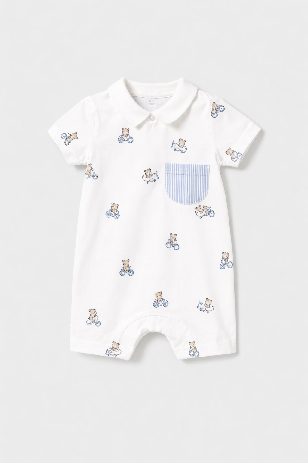 Mayoral pijama baieti de vara 0-18 luni Alb-Sky Ursuleti pe biciclete