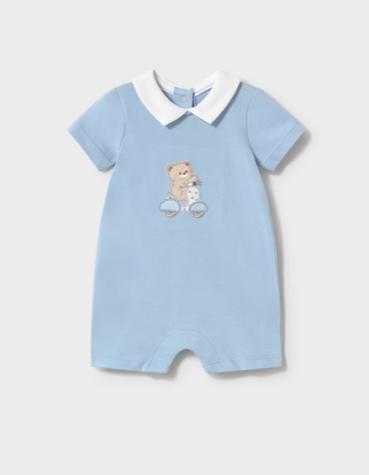 Mayoral pijama baieti de vara 0-18 luni Sky Ursuleti pe bicicleta