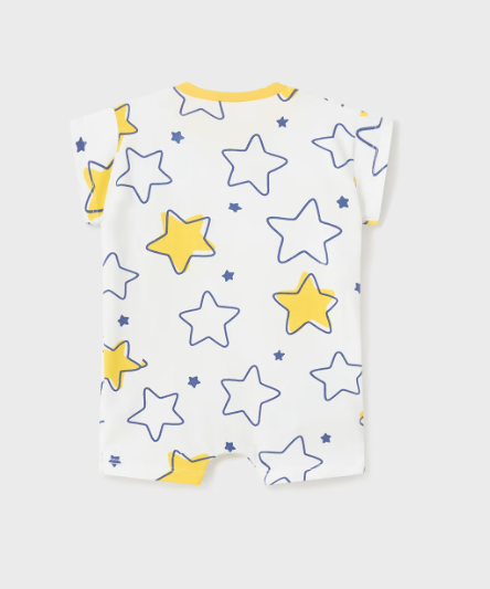 Mayoral pijama baieti de vara 0-18 luni, Alb-Sol cu stelute Imagine secundară a produsului