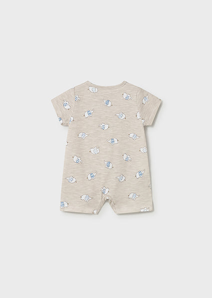 Mayoral pijama baieti de vara 0-18 luni Taupe cu elefanti