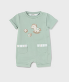 Mayoral pijama baieti de vara 0-9 luni, Aqua cu calut