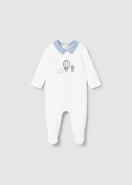 Mayoral pijama baieti lunga 0-18 luni Alb cu balon Imagine principală a produsului