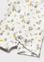 Mayoral pijama baieti scurta 0-18 luni Alb-Sunny cu animale