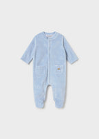 Mayoral pijama baieti catifelata 0-18 luni Sky cu norisori