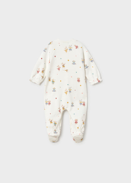 Mayoral pijama fete 0-18 luni Off-white cu iepurasi