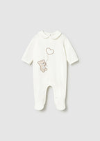 Mayoral pijama fete 0-18 luni Off-white cu ursulet