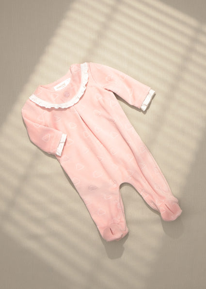 Mayoral pijama fete 0-6 luni Roz baby cu inimioare