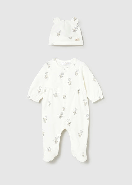 Mayoral pijama fete cu caciulita 0-18 luni Off-white