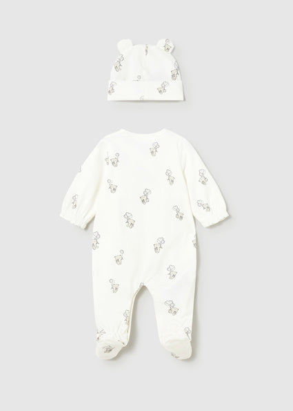 Mayoral pijama fete cu caciulita 0-18 luni Off-white