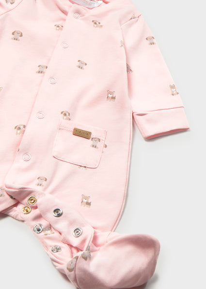 Mayoral pijama fete cu caciulita 0-18 luni Roz baby cu catelusi Imagine secundară a produsului