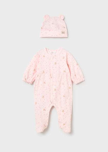 Mayoral pijama fete cu caciulita 0-18 luni Roz Baby