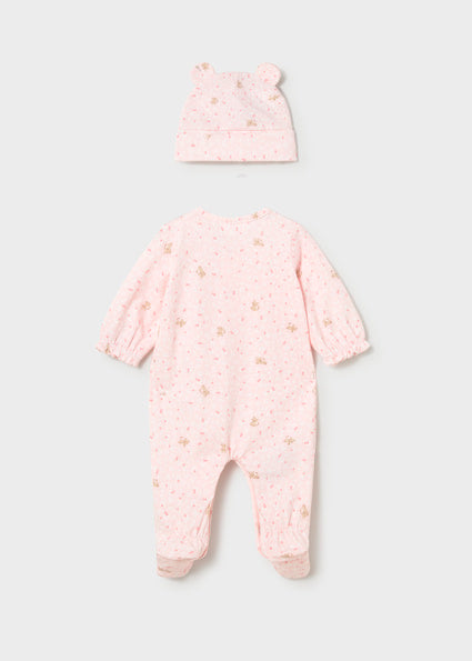 Mayoral pijama fete cu caciulita 0-18 luni Roz Baby