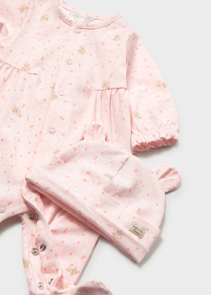 Mayoral pijama fete cu caciulita 0-18 luni Roz Baby