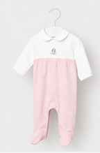 Mayoral pijama fete cu guleras 0-18 luni Roz baby cu alb