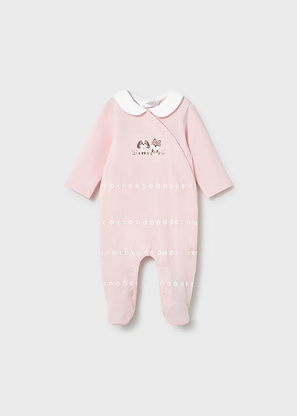 Mayoral pijama fete cu guleras 0-18 luni Roz baby