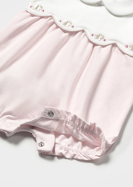 Mayoral  pijama fete de vara 0-18 luni Alb-Roz baby cu floricele
