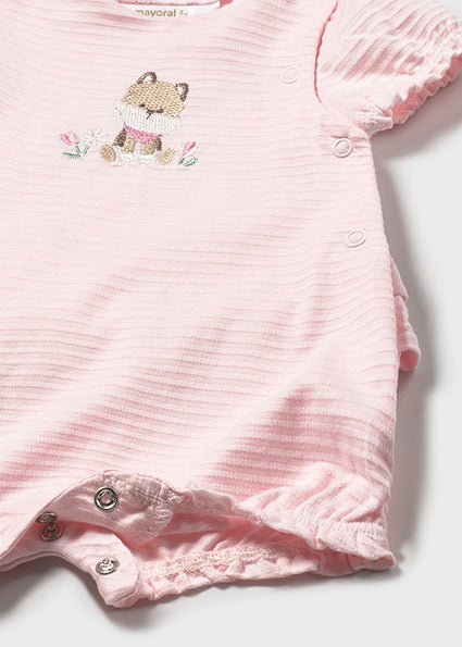 Mayoral pijama fete de vara 0-18 luni Roz baby cu catelus