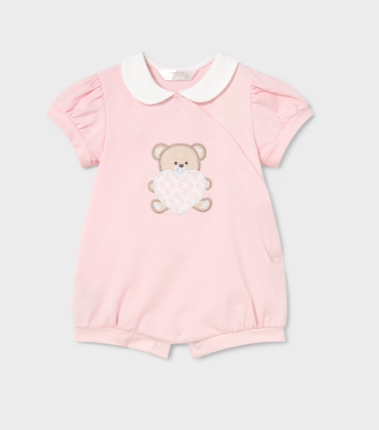 Mayoral pijama fete de vara cu guleras 0-18 luni Rosa cu ursulet Imagine principală a produsului