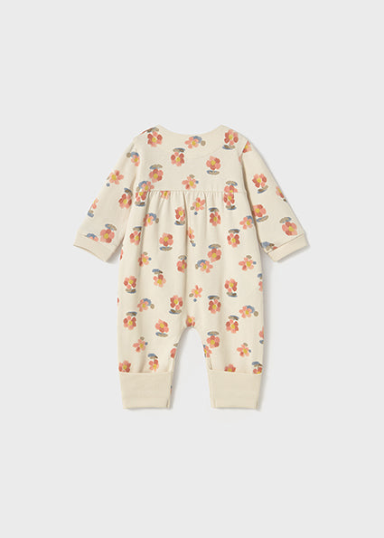 Mayoral pijama fete lunga 0-18 luni Peach cu floricele
