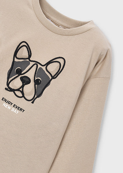 Mayoral pulover baieti 5-10 ani Taupe cu catel