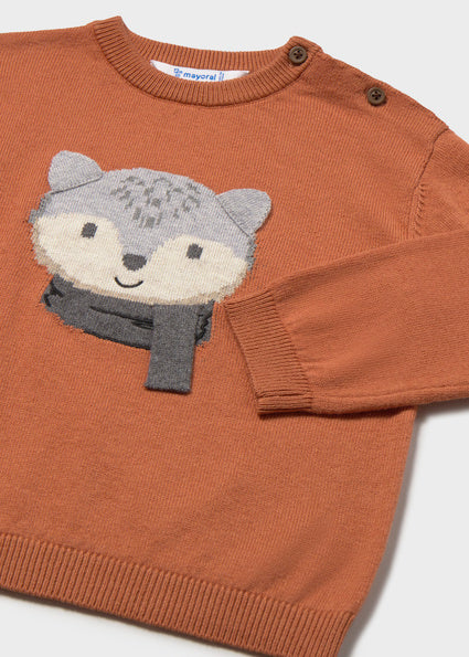 Mayoral pulover baieti intarsia 12-48 luni Caramiziu cu raton