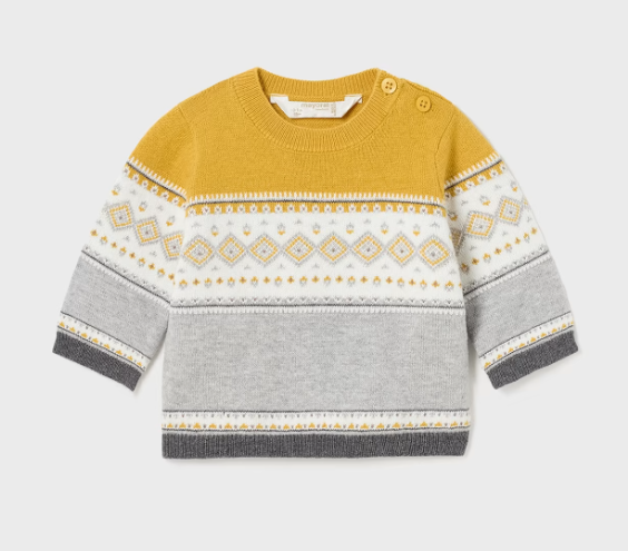Mayoral pulover baieti jacquard 0-18 luni, Curcuma