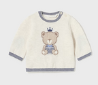 Mayoral pulover baieti jacquard 0-18 luni, Milk vigore cu ursulet