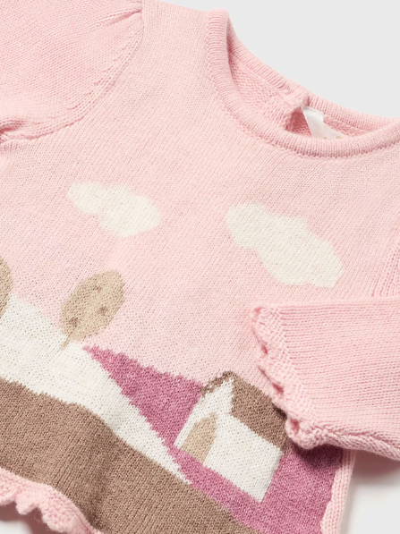 Mayoral pulover fete jacquard 0-18 luni Roz baby